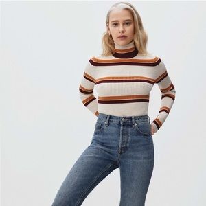 Everlane Italian Merino Rib Turtleneck Sweater Size Small S